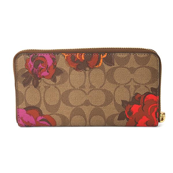 大特価　新品未使用　COACH 長財布 ベージュ ボルドー 未使用 ＞ COACH コーチ シグネチャー 長財布 ラウンドファスナー