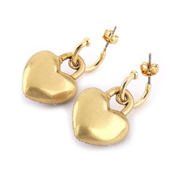 美 品】COACHピアス 可愛い ピンクパッドロック＆ ゴールドキー 美 品