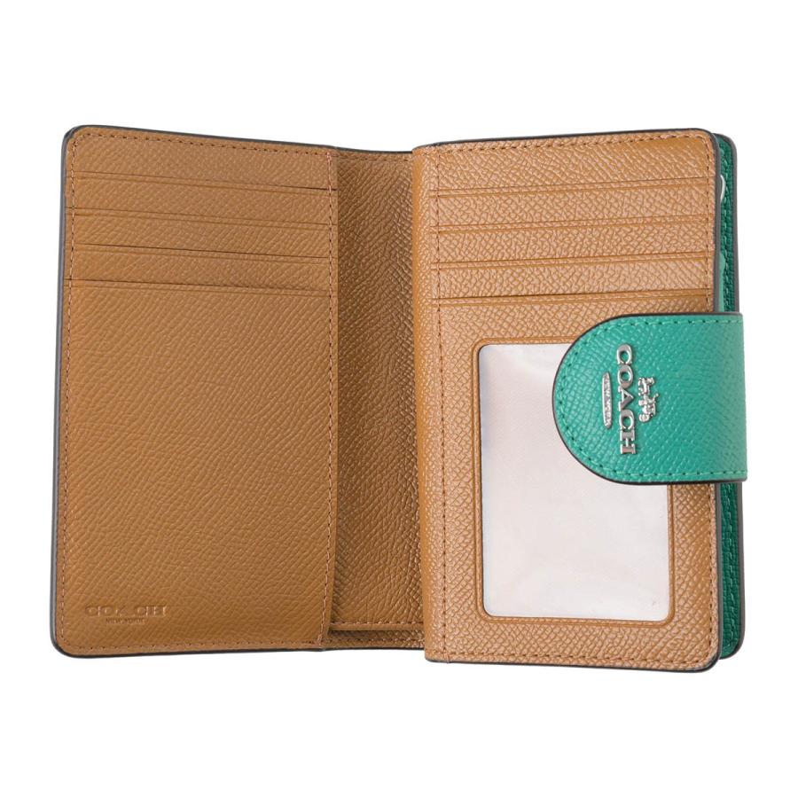 並行輸入 コーチ 2つ折り財布 COACH クロスグレイン 6390 SVAEEレディース グリーン 緑 | COACH | 03
