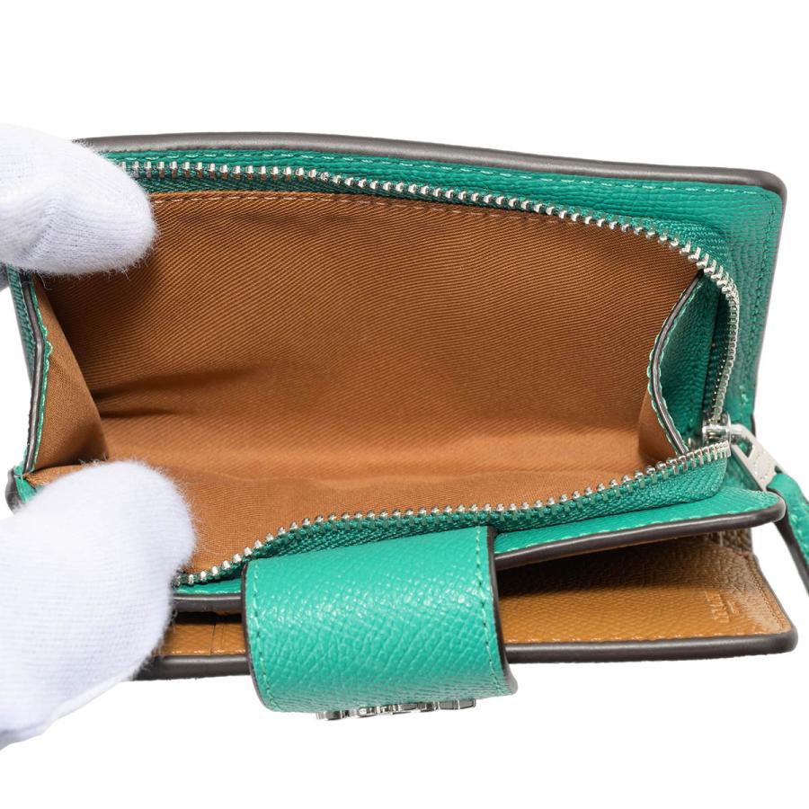 並行輸入 コーチ 2つ折り財布 COACH クロスグレイン 6390 SVAEEレディース グリーン 緑 | COACH | 06