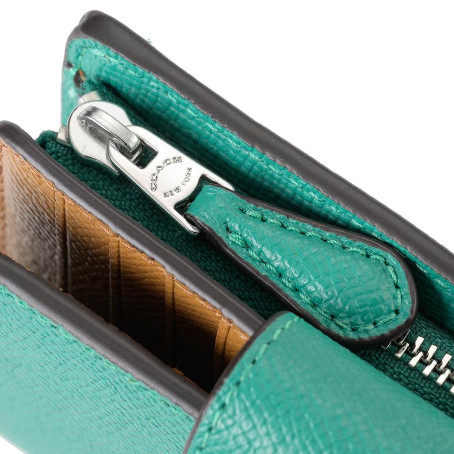 並行輸入 コーチ 2つ折り財布 COACH クロスグレイン 6390 SVAEEレディース グリーン 緑 | COACH | 08