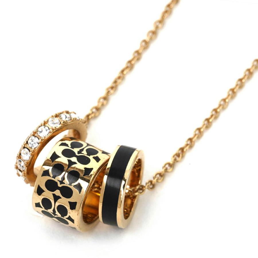 並行輸入 コーチ ネックレス COACH シグネチャー C9446 GDBKONEレディース ゴールド 金 ブラック 黒 | COACH