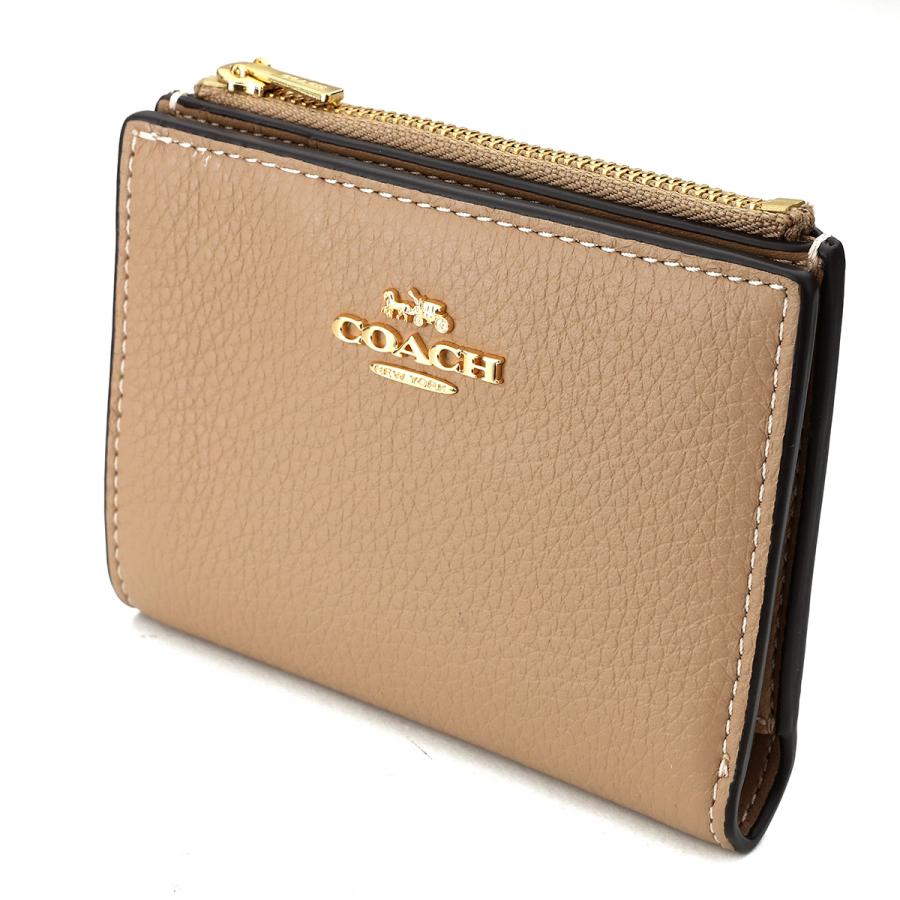 並行輸入 コーチ 2つ折り財布 COACH ぺブルドレザー CM315 IMTAUレディース ベージュ | COACH | 03