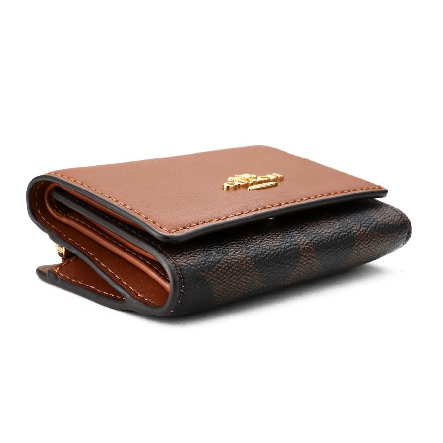 COACH コーチ 三つ折り財布 シグネチャー ダークブラウン コンパクト COACH（コーチ） 並行輸入 3つ折り財布 シグネチャー CM761 IMW6S