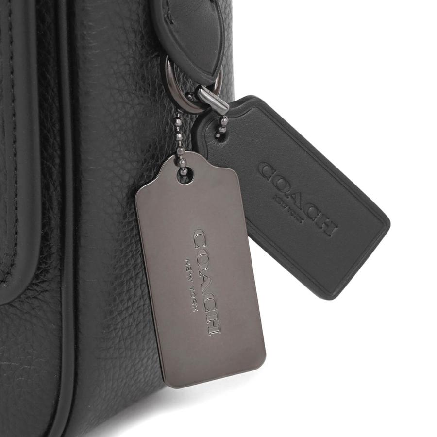 美品 COACH コーチ ビジネスバッグ レザー メンズ 黒 ショルダー A4可 COACH（コーチ） 並行輸入 ショルダーバッグ ぺブルドレザー CO914