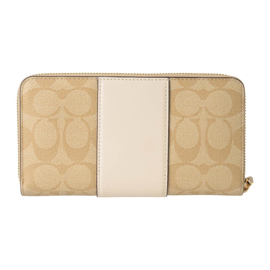 コーチ 長財布 CR624 ベージュ×ホワイト COACH（コーチ） 並行輸入 長財布 シグネチャー CR624 IMWQJレディース