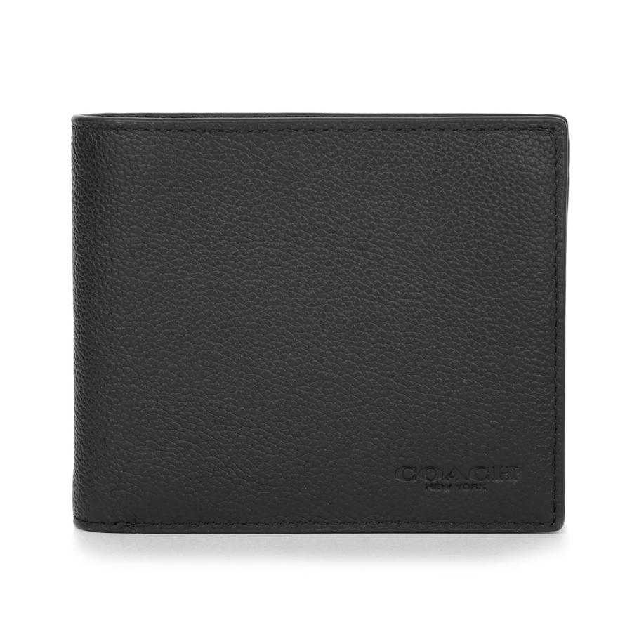 並行輸入 コーチ 2つ折り財布 COACH ぺブルドレザー CR911 BLKメンズ ブラック 黒 | COACH | 01