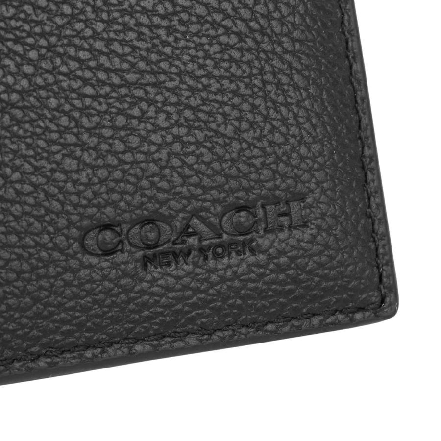 並行輸入 コーチ 2つ折り財布 COACH ぺブルドレザー CR911 BLKメンズ ブラック 黒 | COACH | 07
