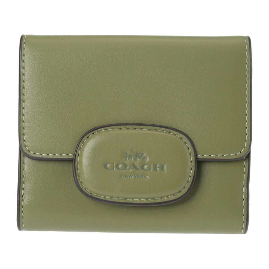 並行輸入 コーチ 3つ折り財布 COACH リファインドカーフレザー CT985 QBMGRレディース カーキグリーン 緑 | COACH