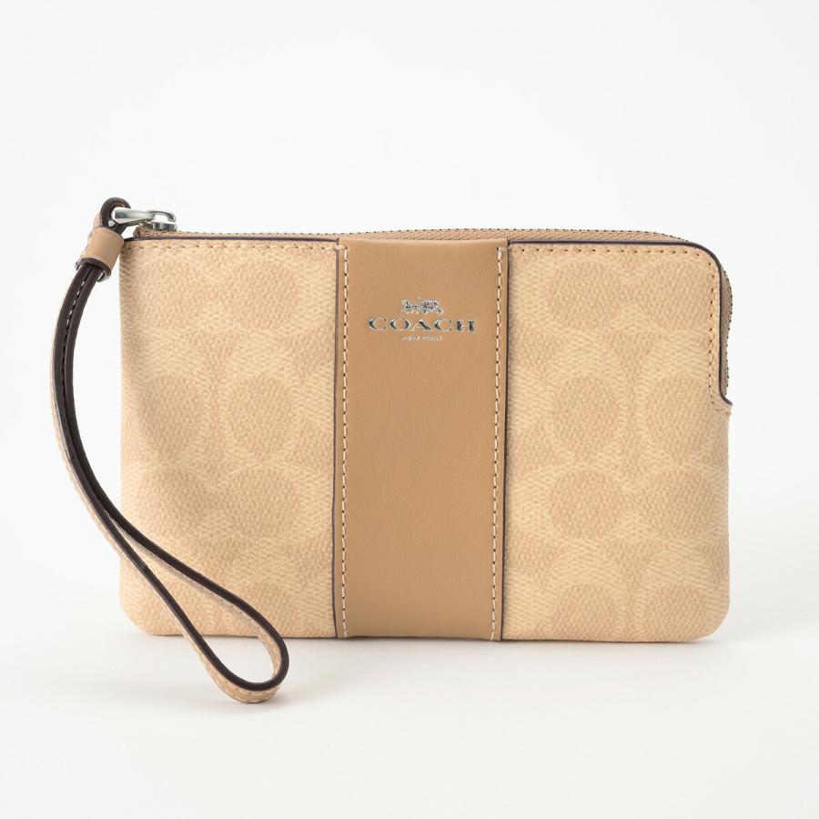 並行輸入 コーチ ポーチ COACH シグネチャーキャンバス・ストライプ CW854 SVPWH レディース ベージュ | COACH