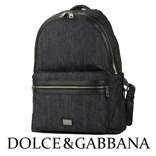 並行輸入 ドルチェアンドガッバーナ リュックサック BLUE DENIM BACKPACK BM1263 AR607 デニム/ブラック 黒 爆買 | DOLCE&GABBANA