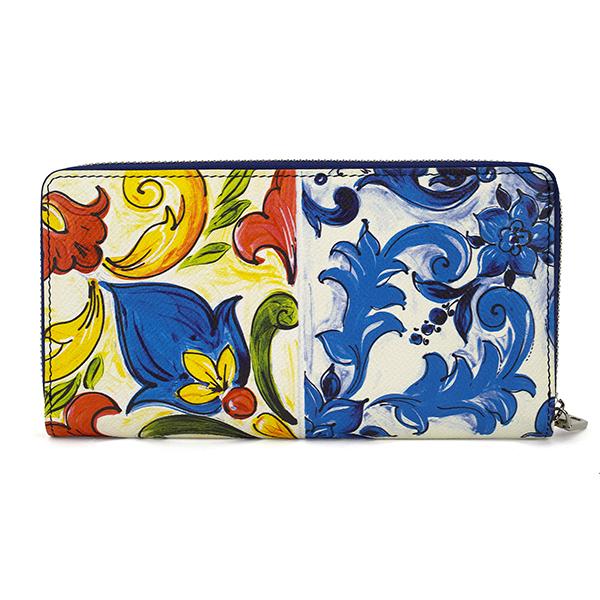 並行輸入 ドルチェ＆ガッバーナ  長財布(ラウンドファスナー) マジョリカ プリント BP1672 AH525 HAP63 ホワイト 白 爆買 | DOLCE&GABBANA | 01