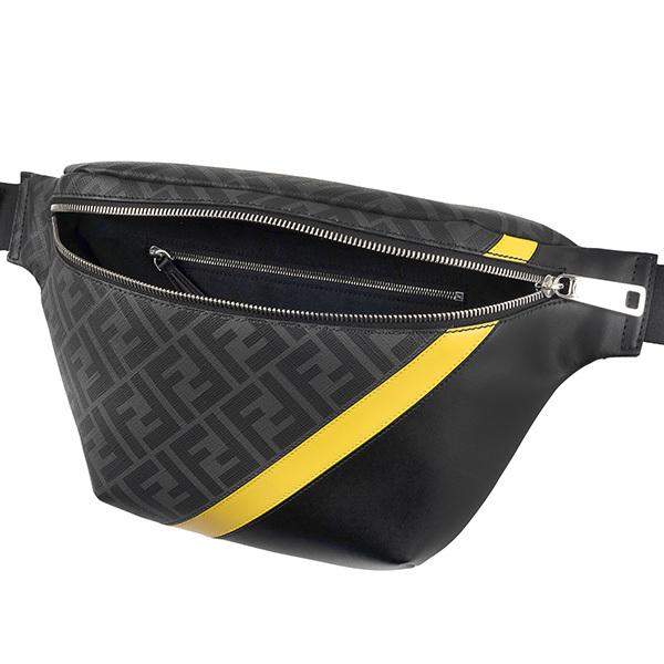 FENDI ボディバッグ 黒/黄色 FENDI（フェンディ） 並行輸入 ウエストバッグ・ボディバッグ ファン