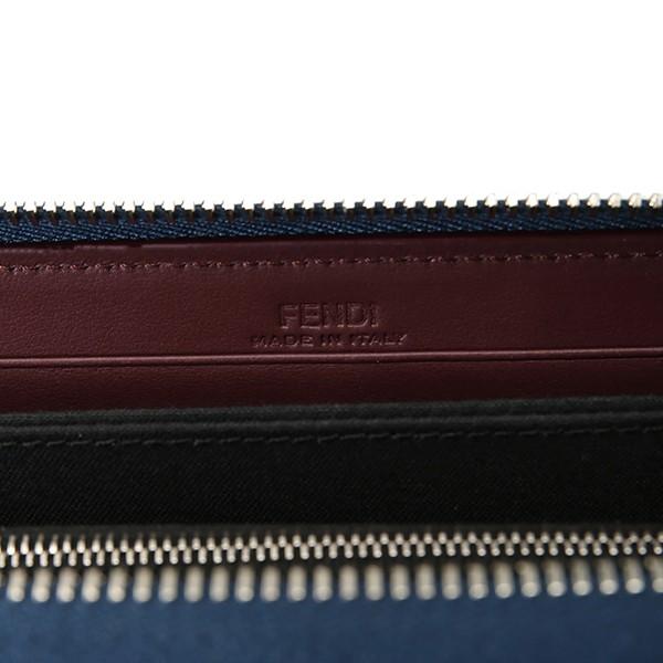 希少✨FENDI フェンディ　ラウンドファスナー スーパーバグ ロゴ ネイビー 希少✨FENDI フェンディ ラウンドファスナー スーパーバグ ロゴ