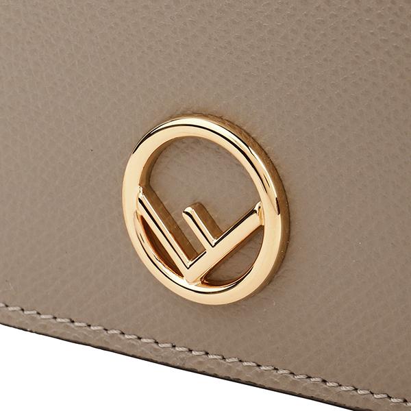 【新品訳あり】FENDI エフ イズ 二つ折り　財布 Fグレージュ レザー FENDI 並行輸入 フェンディ 2つ折り財布 エフ イズ 8M0387 A18B