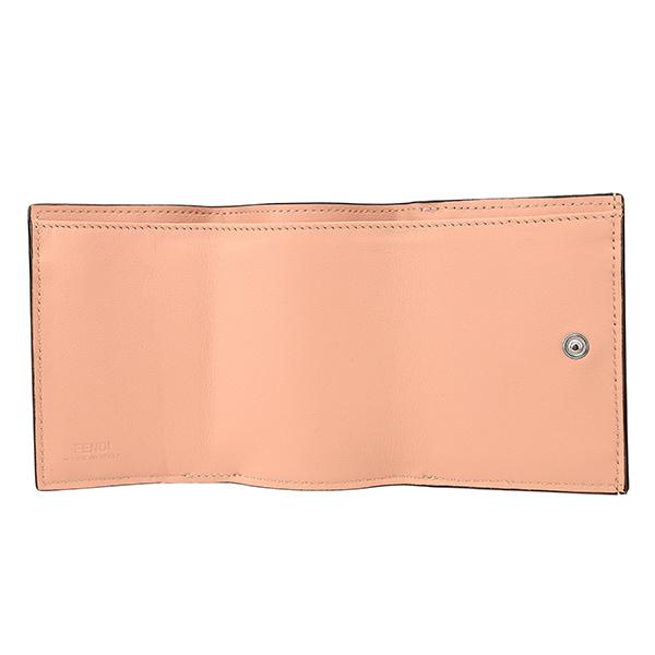 FENDI ピンクベージュ セレリア　コンパクト 三つ折り財布 フェンディ 三つ折り財布/ミニ財布 財布 レディース ピーカブー