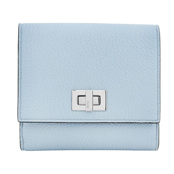 フェンディ 2つ折り財布 ライトブルー 水色 FENDI 8M0438 A91B F1I3Q