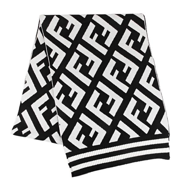 並行輸入 フェンディ マフラー・ストール SCARF FXT251 A20J F13D7 ブラック 黒/ホワイト 白 爆買 | FENDI