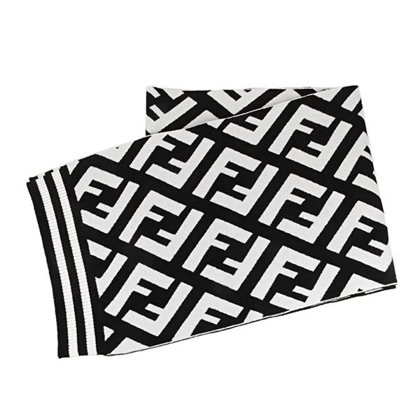 並行輸入 フェンディ マフラー・ストール SCARF FXT251 A20J F13D7 ブラック 黒/ホワイト 白 爆買 | FENDI | 01