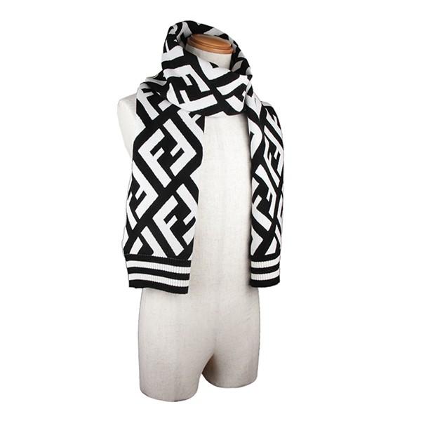 並行輸入 フェンディ マフラー・ストール SCARF FXT251 A20J F13D7 ブラック 黒/ホワイト 白 爆買 | FENDI | 03