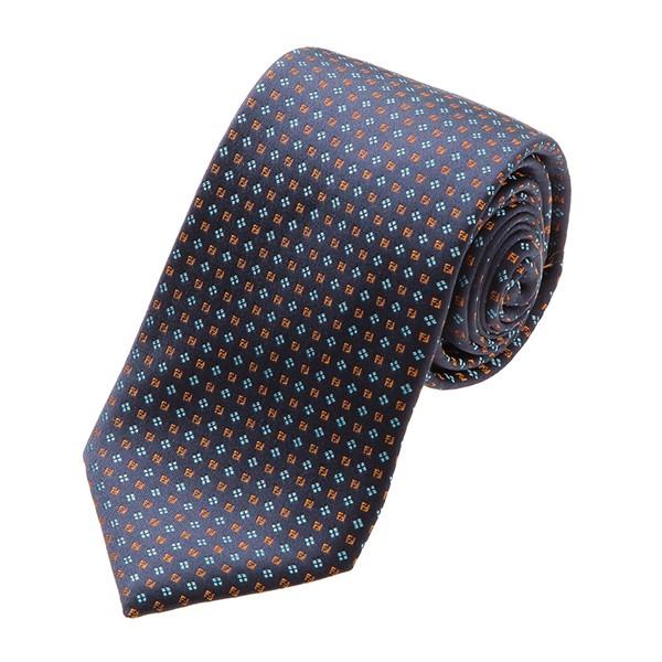 並行輸入 フェンディ ネクタイ TIE A0C9 8Y6 ダークブルー 青/オレンジ 爆買 | FENDI
