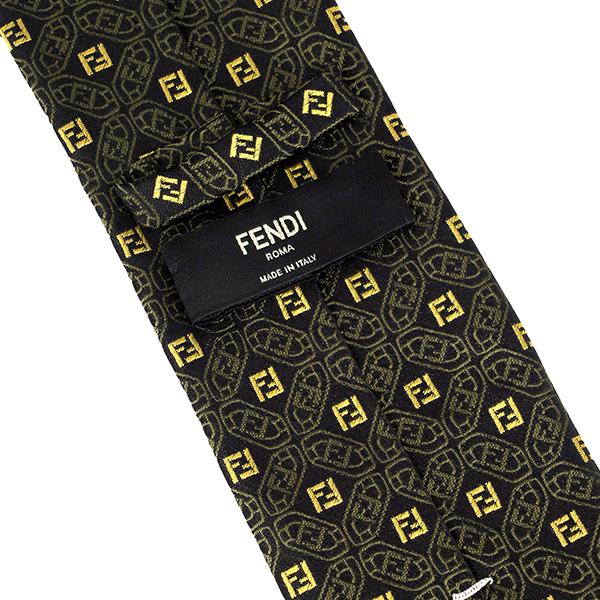 FENDI（フェンディ） 並行輸入 ネクタイ ブラック 黒 イエロー系 FENDI