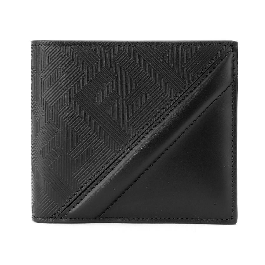 【美品】フェンディ ダイアゴナル マネークリップ ズッカ柄 PVC 黒 箱付き FENDI フェンディ 二つ折り財布 7M0281 AGLP メンズ レザー FF