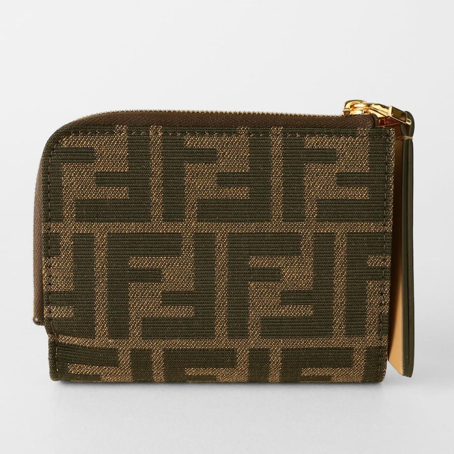 並行輸入 フェンディ 2つ折り財布 FENDI ブラウンFFジャカードファブリック 8M0519 A98P F0A6Eレディース ブラウン 茶の画像