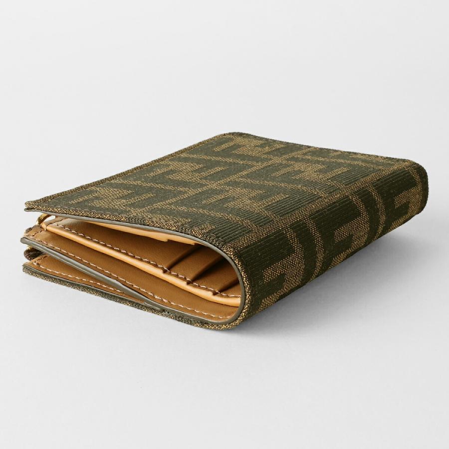 並行輸入 フェンディ 2つ折り財布 FENDI ブラウンFFジャカードファブリック 8M0519 A98P F0A6Eレディース ブラウン 茶の画像