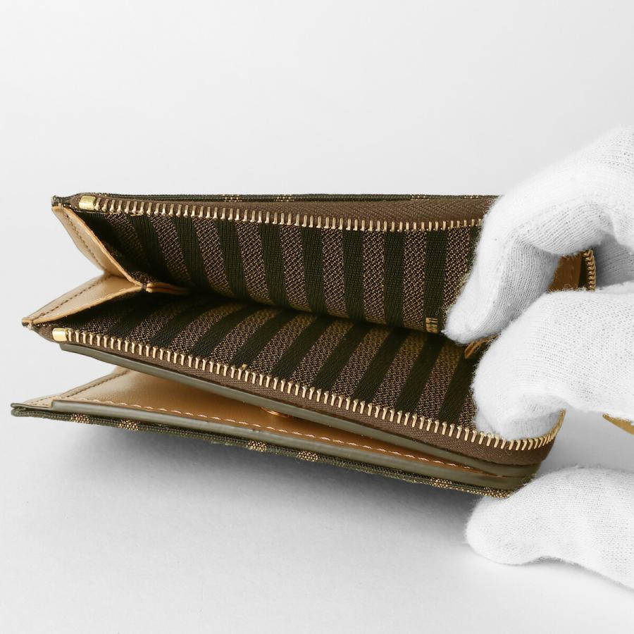 並行輸入 フェンディ 2つ折り財布 FENDI ブラウンFFジャカードファブリック 8M0519 A98P F0A6Eレディース ブラウン 茶の画像