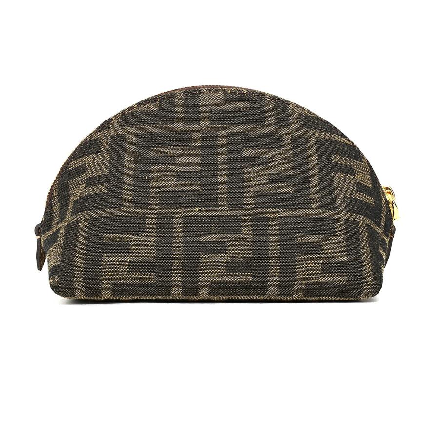 FENDI 並行輸入 フェンディ ポーチ ブラウンFFジャカードファブリック