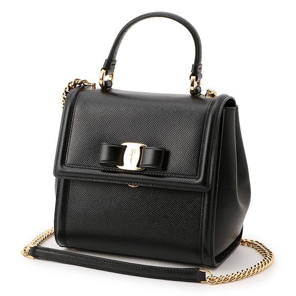 並行輸入 フェラガモ ハンドバッグ ヴァラ リボン 21G646 720591 NERO