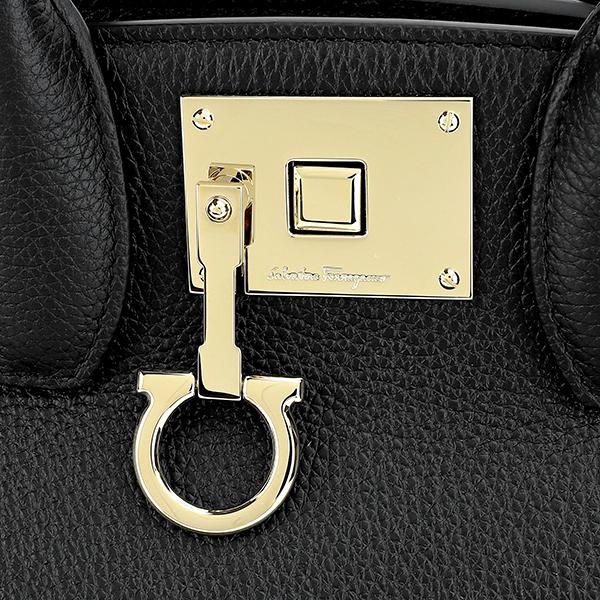 【良品✨】salvatore ferragamo ハンドバッグ　ガンチーニ　黒 FERRAGAMO（フェラガモ） 並行輸入 トートバッグ ガンチーニ 21H019