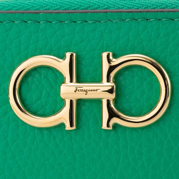 未使用品 サルヴァトーレフェラガモ ダブルガンチーニ ケース グリーン FERRAGAMO（フェラガモ） 並行輸入 コインケース ガンチーニ 220406