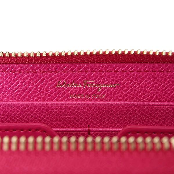 【即日配送】フェラガモ　ピンク 長財布 ゴールドロゴ 並行輸入 フェラガモ 長財布(ラウンドファスナー) FERRAGAMO