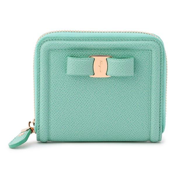 フェラガモ アクアブルー 2つ折り財布 アクアブルー 財布 帽子 ファッション小物 Ferragamo Gfr0322d 22d156 ブランドストリートリング 22d156 22高い素材