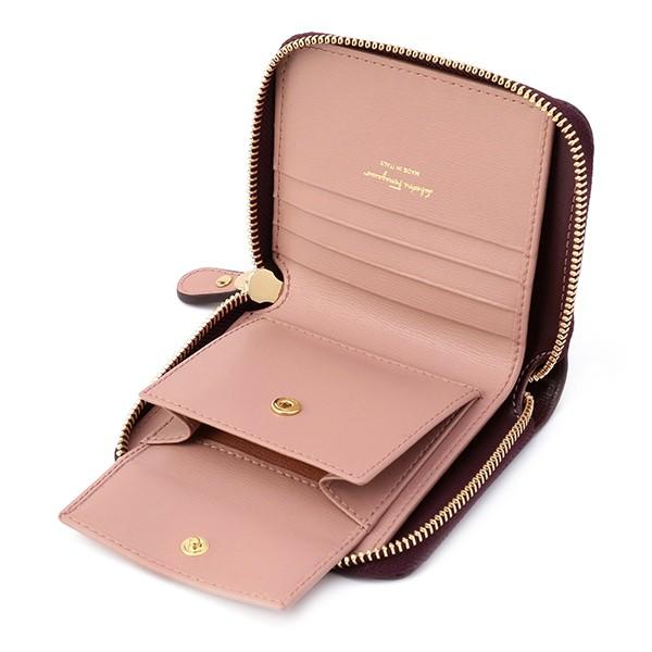 フェラガモ 2つ折り財布 バーガンディ系 FERRAGAMO 22D201 フェラガモ 2つ折り財布 バーガンディ系 FERRAGAMO 22D201