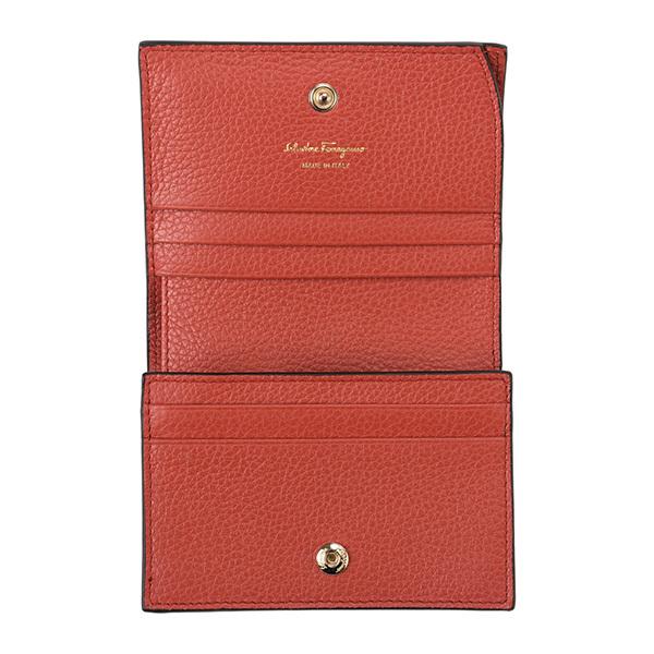 極美品　Salvatore Ferragamo 折り財布　ガンチーニ　レッド サルヴァトーレ フェラガモ 二つ折り 財布 レッド ガンチーニ AQ