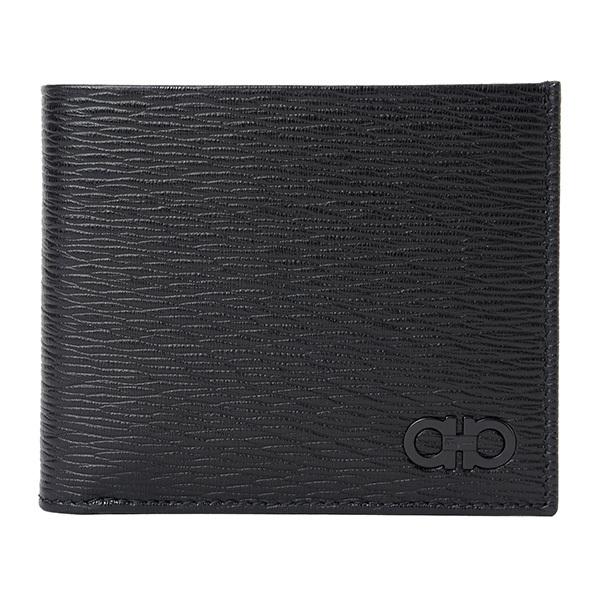 並行輸入 フェラガモ 2つ折り財布 FERRAGAMO ガンチーニ 66A065 733323メンズ ブラック 黒 | FERRAGAMO