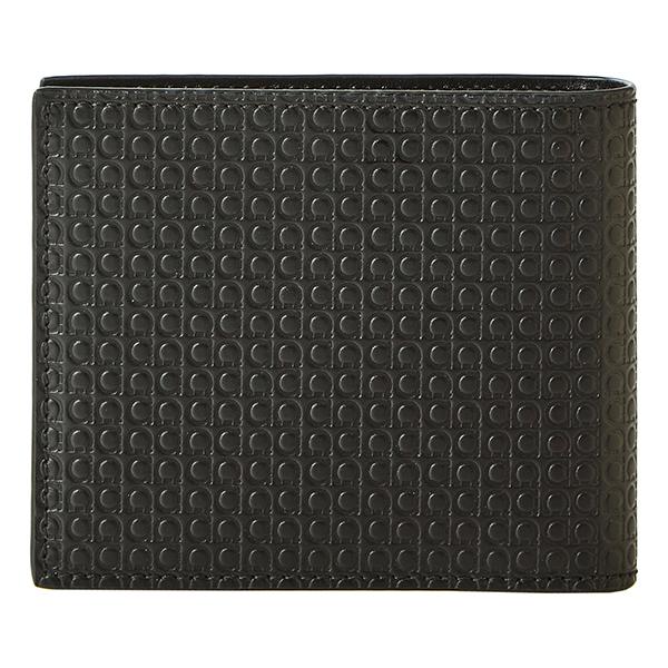 並行輸入 フェラガモ 2つ折り財布 FERRAGAMO ガンチーニ 66A509 714555メンズ ブラック 黒 | FERRAGAMO | 01