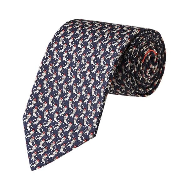 並行輸入 フェラガモ ネクタイ LION WITH CROWN 357267-01 ネイビー 爆買 | 