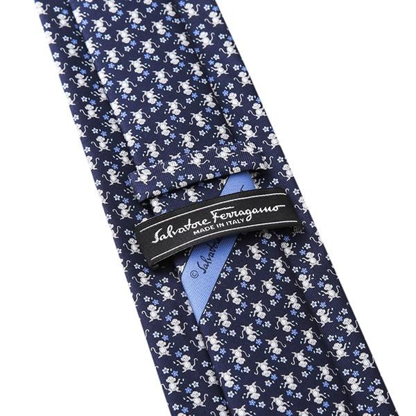 並行輸入 フェラガモ ネクタイ MONKEY WITH FLOWER 357332-07 ネイビー 爆買 |  | 04