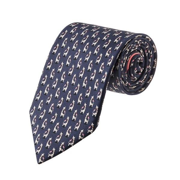 並行輸入 フェラガモ ネクタイ GIRAFFE AND BIRD 357347-02 ネイビー 爆買 | 