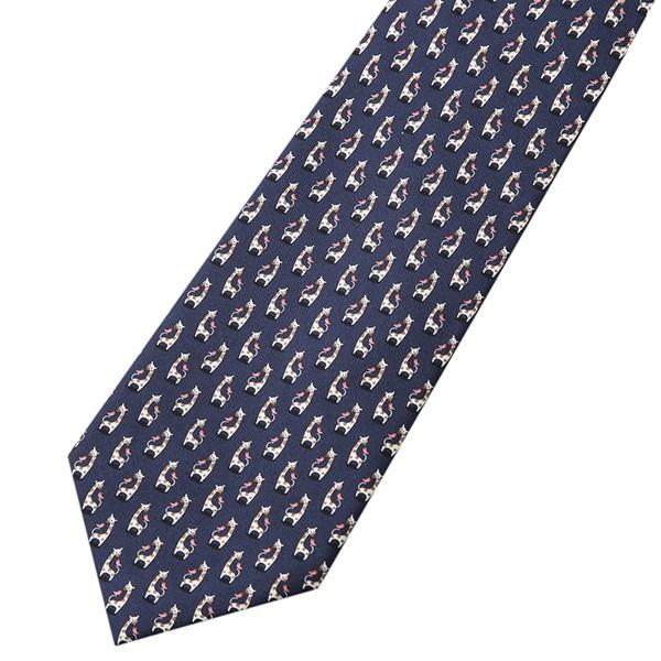 並行輸入 フェラガモ ネクタイ GIRAFFE AND BIRD 357347-02 ネイビー 爆買 |  | 01