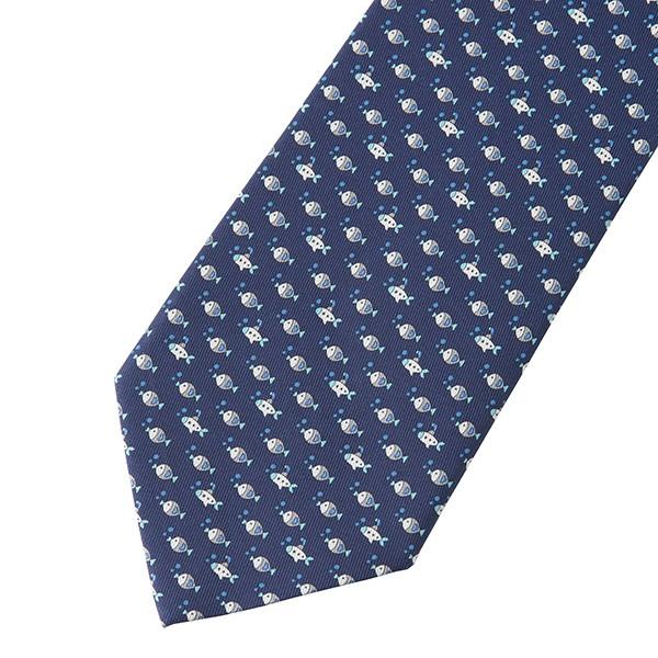 並行輸入 フェラガモ ネクタイ FISH AND SUBMARINE 357388 01 ネイビー/ブルー 青 爆買 |  | 01