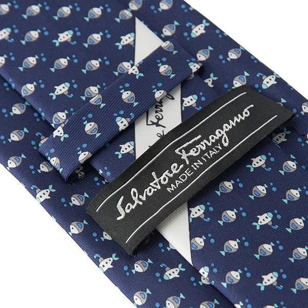 並行輸入 フェラガモ ネクタイ FISH AND SUBMARINE 357388 01 ネイビー/ブルー 青 爆買 |  | 04
