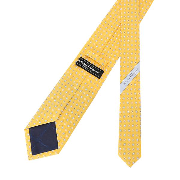 FERRAGAMO ゴールド パターン ネクタイ キリン柄 FERRAGAMO ゴールド パターン ネクタイ キリン柄 フェラガモ/プリント