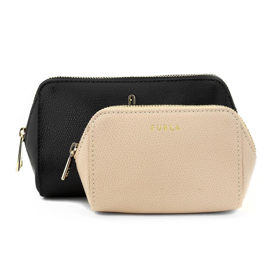 並行輸入 フルラ ポーチ FURLA カメリア WE00453 ARE000 BBR00 1 007レディース ブラック 黒 ベージュ系 | FURLA