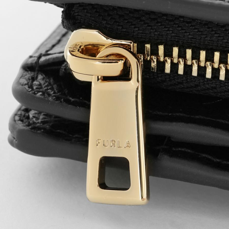 美品　フルラ　カメリア　二つ折り財布　現行ロゴ L字ファスナー　黒 レザー FURLA（フルラ） 並行輸入 2つ折り財布 カメリア WP00307 ARE000 O6000