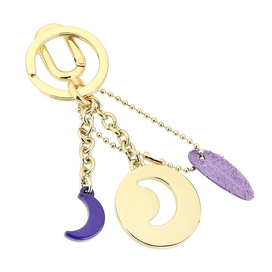 FURLA ハート型キーホルダー ゴールド・パープル FURLA（フルラ） 並行輸入 キーホルダー クリスタル WR00482 MT0000